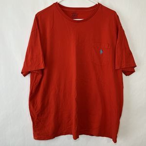 Polo Ralph Lauren Crew Neck T Shirt Mens Size XL Red Light Blue Pony Pocket SS